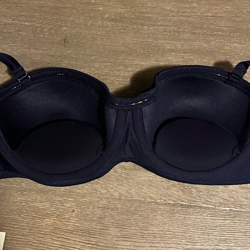Sea Level Australia NWT Multifit Cross Front Bikini Top 10 swim navy blue - Picture 4 of 8